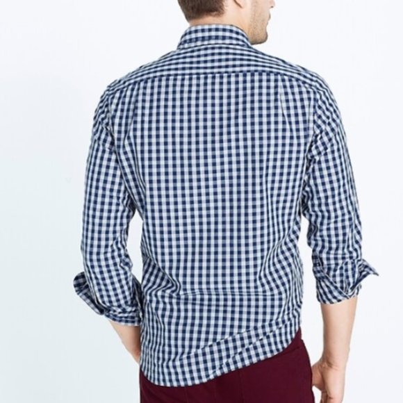 J. Crew Washed Shirt Two-Tone Gingham Check Plaid Broadcloth Button Down L - Picture 4 of 6